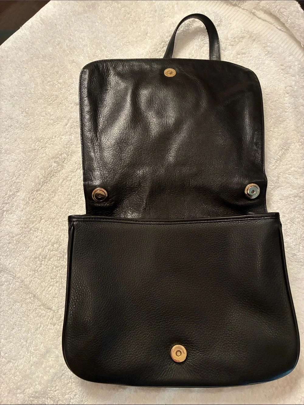 Tory Burch Black Pebbled Leather Logo Shoulder Bag